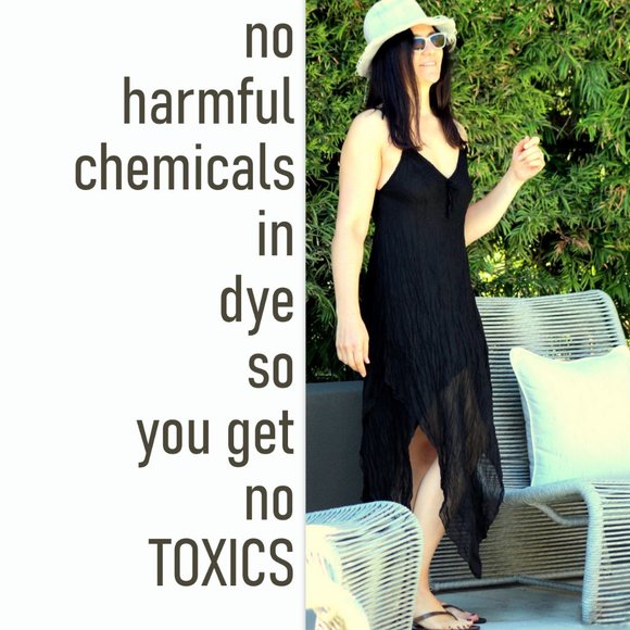 Natural Ecofriendly Cotton Soft Black Dress-One Size (XS-XL) - Picture 6 of 10